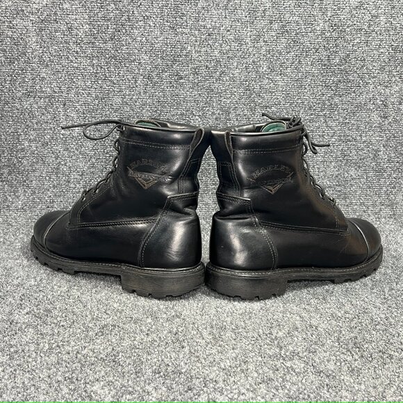 Harley Davidson Motorcycle Boots Mens Size 10 Black Leather Vintage Cap Toe Moto